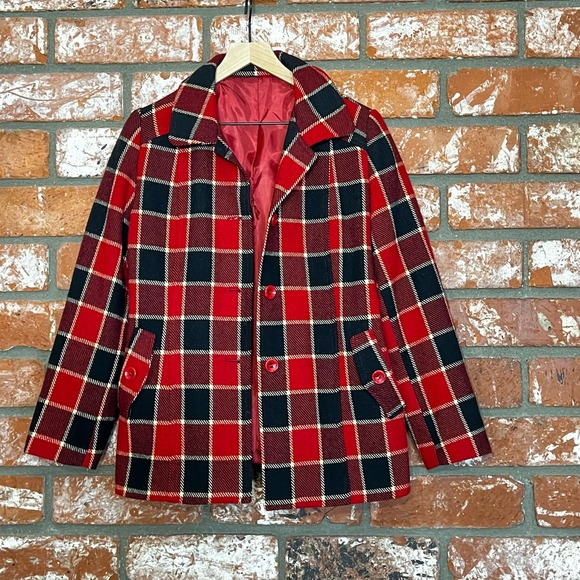 Jackets & Blazers - Red and black plaid coat